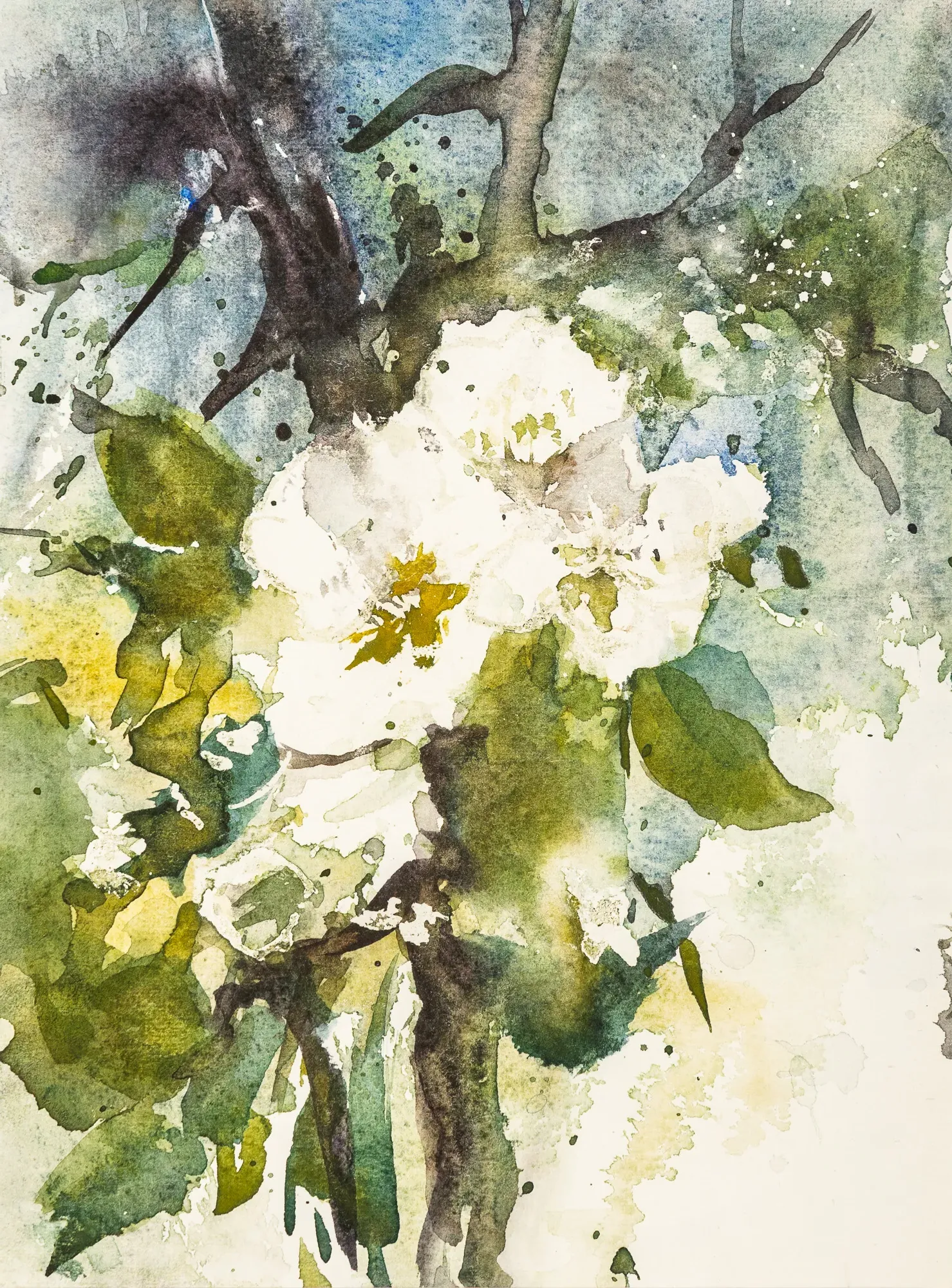 Apfelblüten — Aquarell von Gabriele Schmitzer
