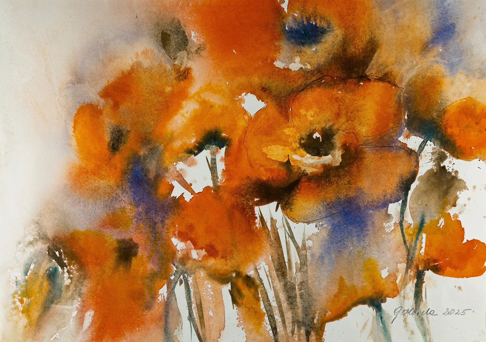 Roter Mohn — Aquarell von Gabriele Schmitzer